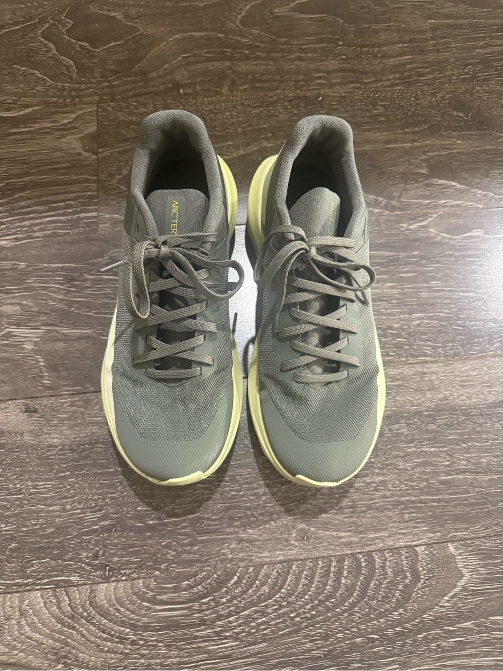 Arc'teryx Men's Olive Green Athletic Sneakers with Pale Yellow Sole